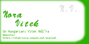 nora vitek business card